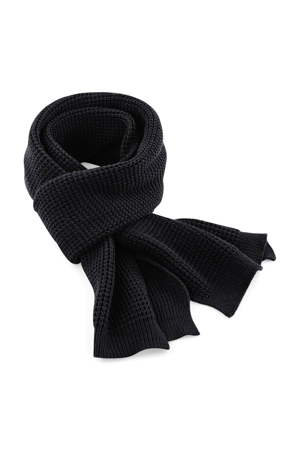 Классический зимний шарф вафельной вязки Beechfield, черный