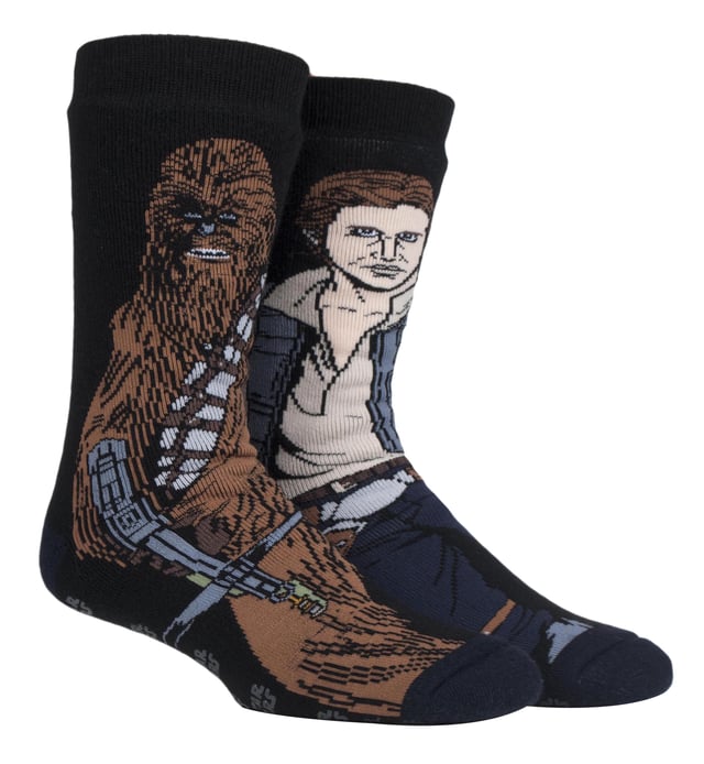 

Мужские термоноски на тему фильмов и телепередач с держателем тепла han Solo / Chewbacca Heat Holders, мультиколор