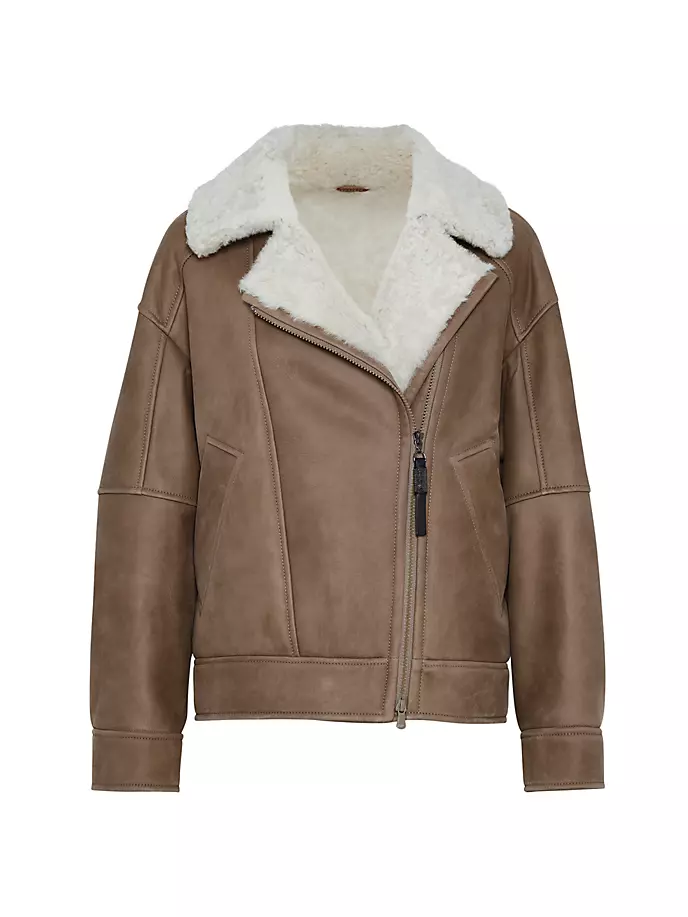 

Косуха из пушистой овчины с монили Brunello Cucinelli, коричневый