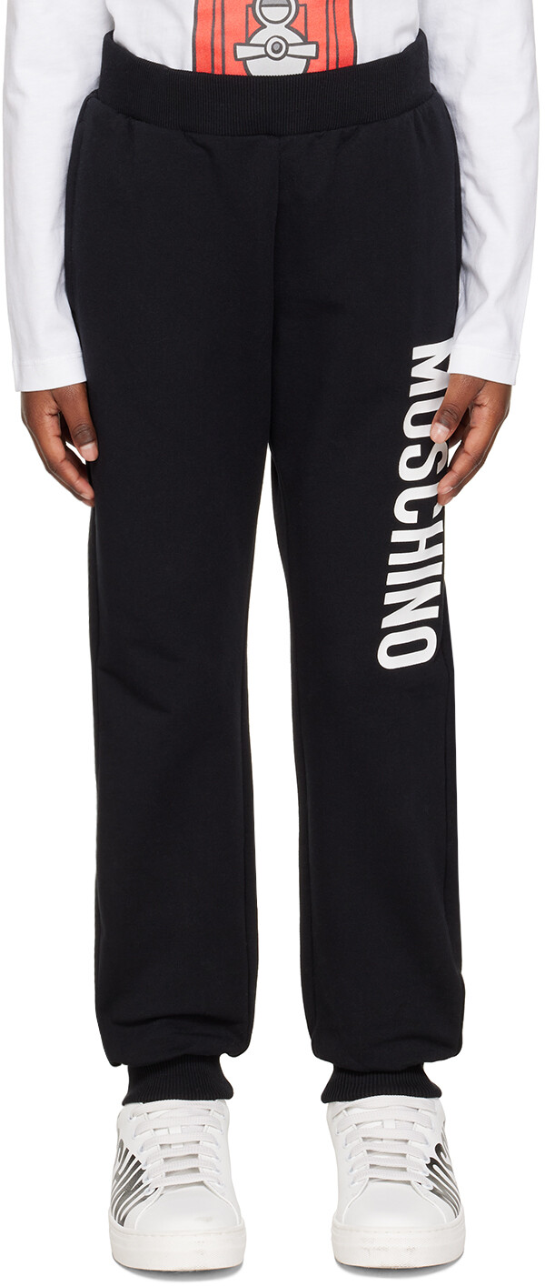

Moschino Kids Черные зауженные спортивные штаны