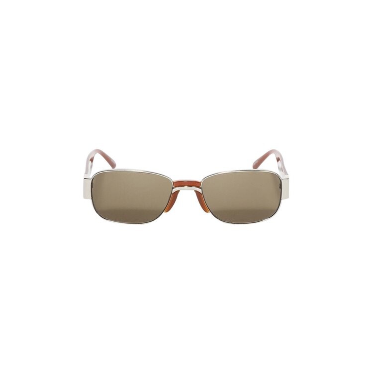 

Солнцезащитные очки Dries Van Noten Rectangular Sunglasses, цвет Silver/Brown