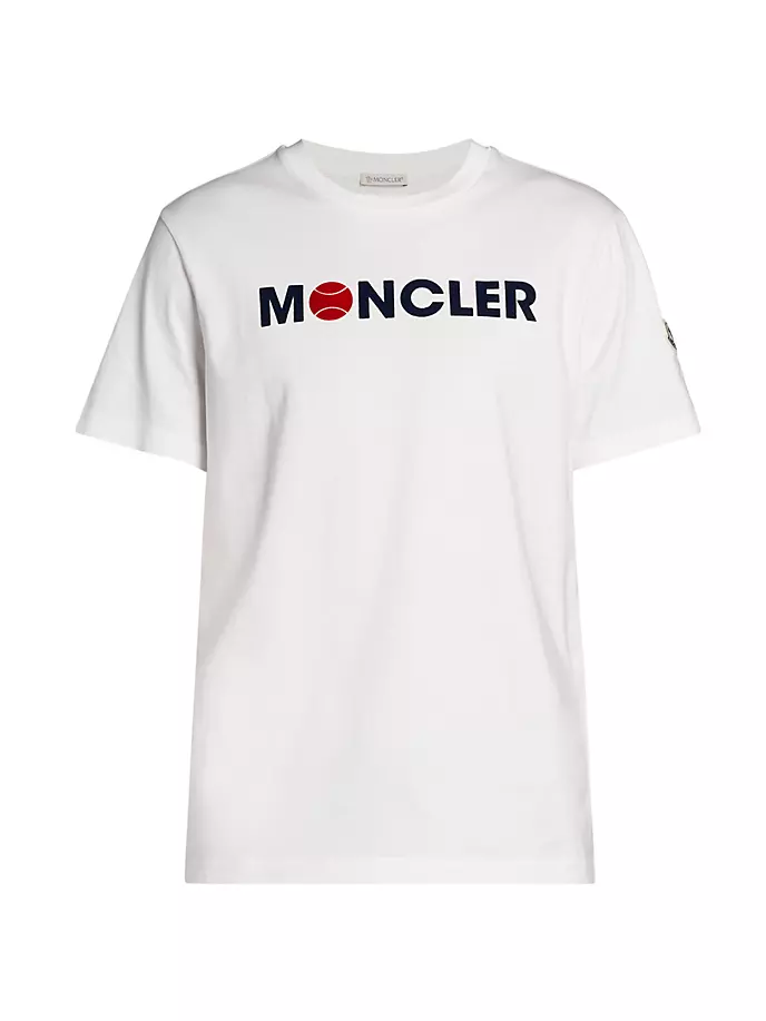 

футболка с круглым вырезом и логотипом Moncler, белый
