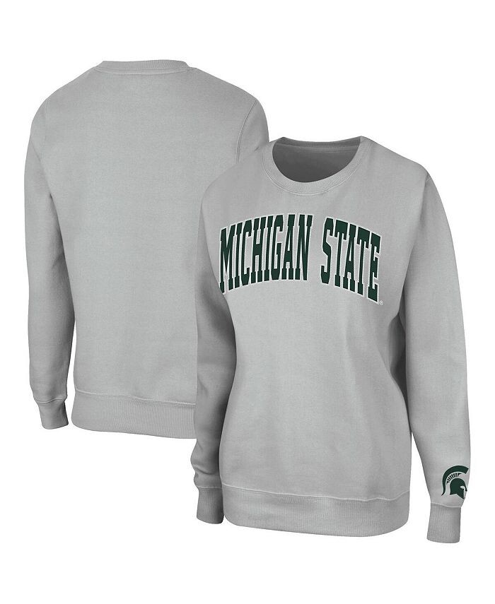 

Женский серый пуловер-свитшот Michigan State Spartans Campanile Colosseum, серый