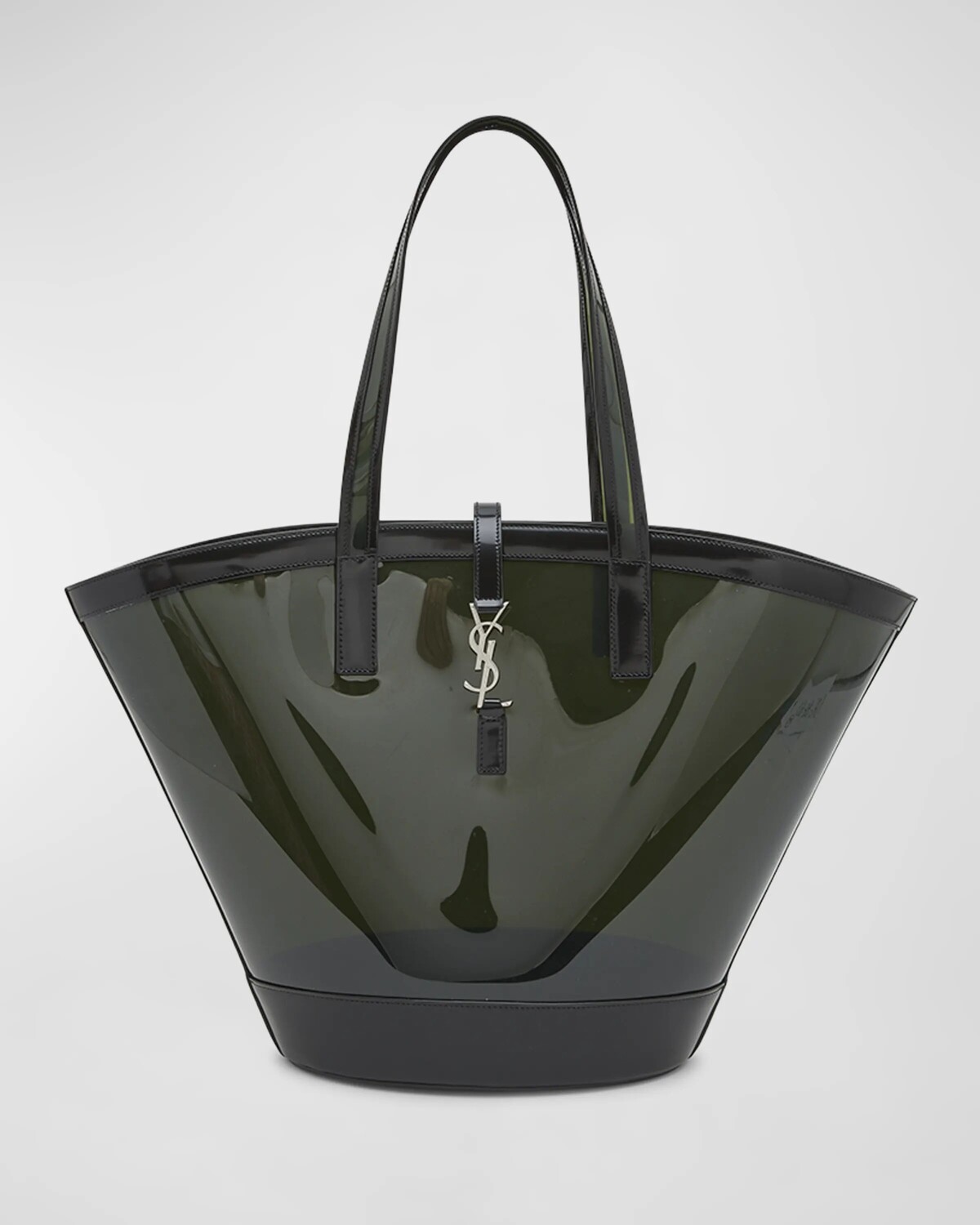 

Виниловая большая сумка YSL Basket среднего размера Saint Laurent, цвет Noir