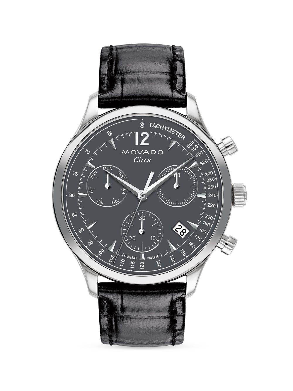 

Часы Heritage Circa с кожаным ремешком Movado, серый