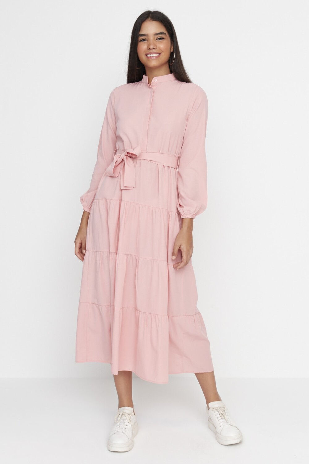

Платье - Розовое - Базовое Trendyol Modest, розовый