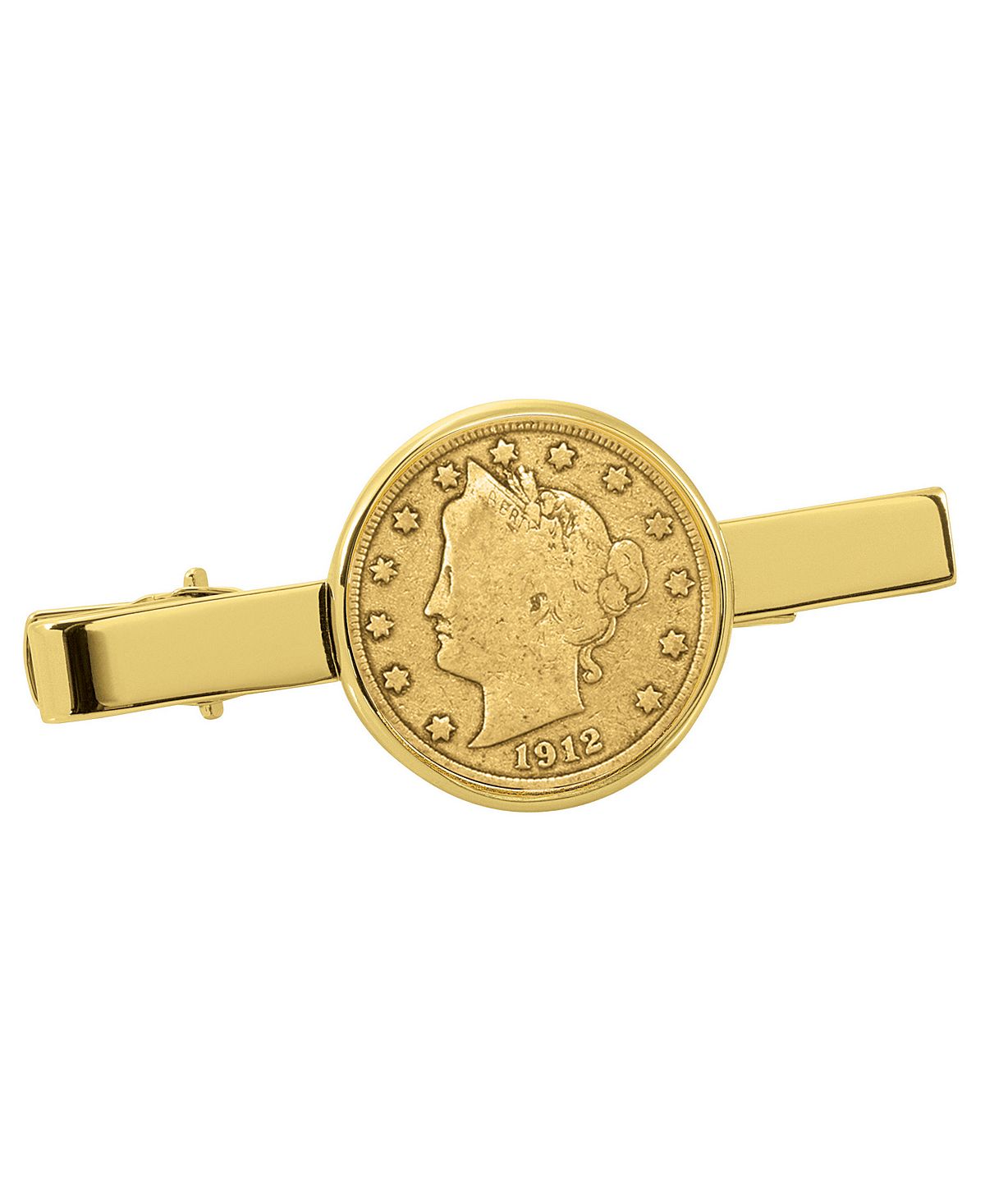 Позолоченный никелевый зажим для галстука для монет Liberty American Coin Treasures 2021 maple leaf gold coin commonwealth queen s coin commemorative coin badge gift souvenir coins