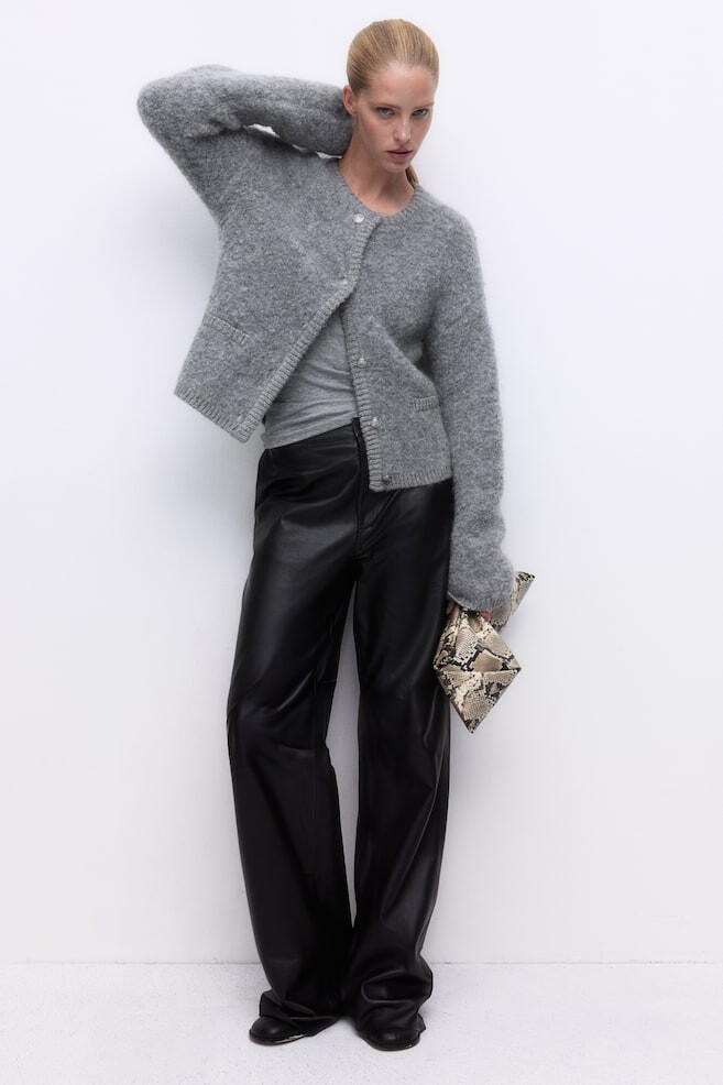 

Кардиган букле из смесовой шерсти H&M, серый