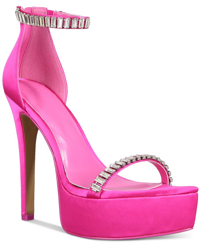 Сандалии Rayna на платформе с декором AAJ By Aminah, розовый туфли бальные jusedanc женские на платформе блестящие для латиноамериканских танцев джазовые стразы обувь для сальсы танцев хит 2021