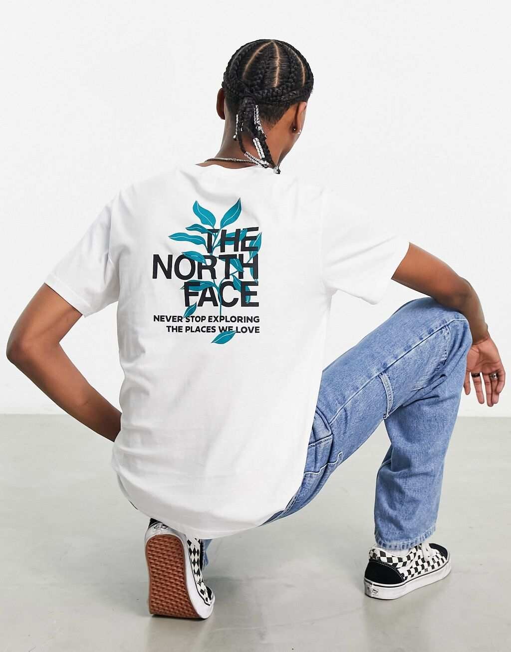 

Белая футболка с графическим принтом на спине The North Face Leaves эксклюзивно на ASOS, Белый