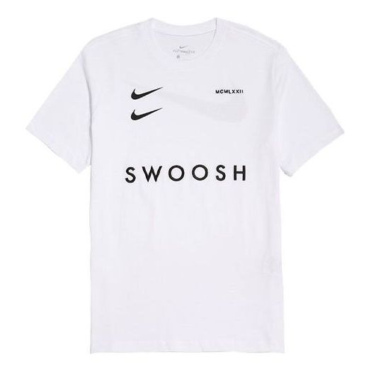 Футболка Nike Sportswear Swoosh Chest Sports Round Neck Short Sleeve White, мультиколор цена и фото