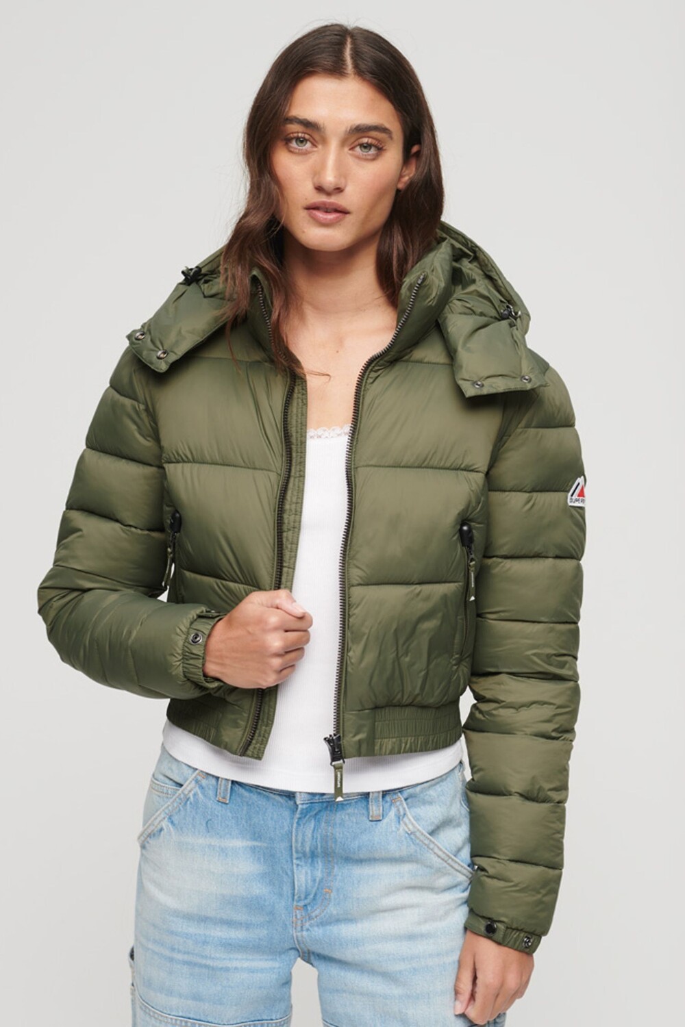 

Короткая куртка Fuji с капюшоном Superdry, зеленый