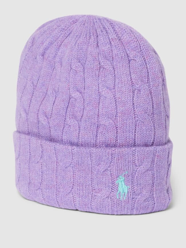 

Шапка косой вязки Polo Ralph Lauren, фиолетовый
