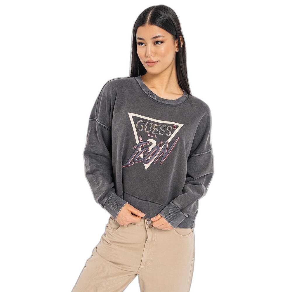 

Толстовка Guess Cotton Icon, черный