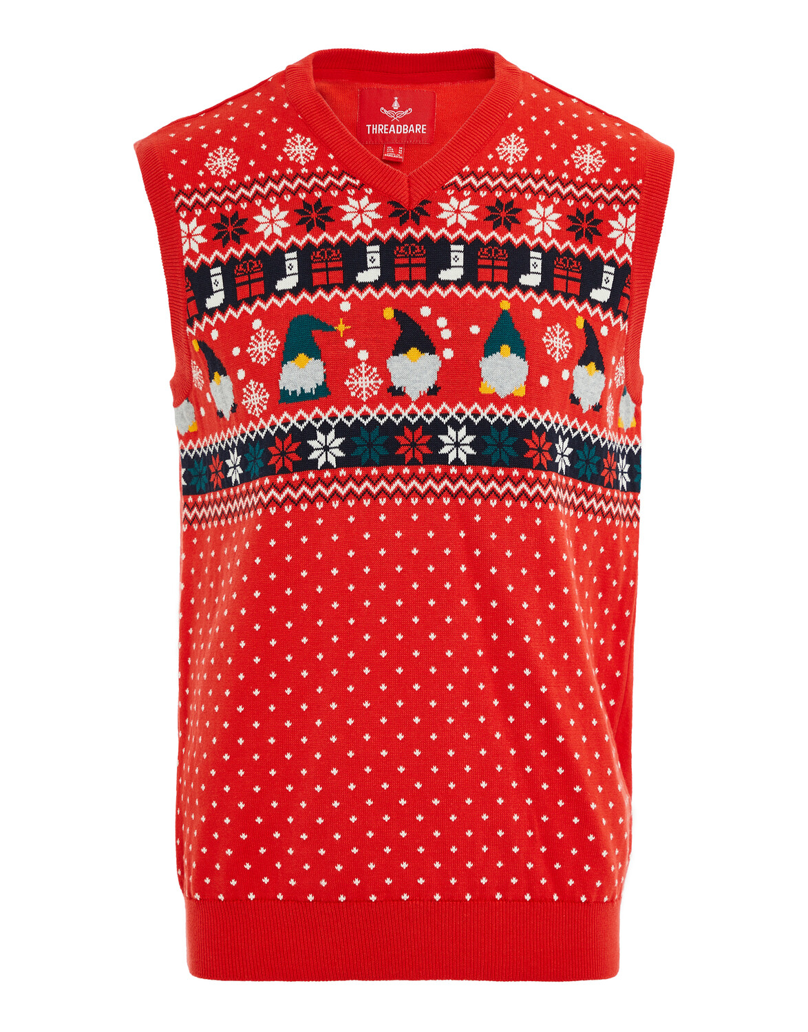 

Пуловер Threadbare Weihnachts THB Xmas Knitted Vest Montana, красный