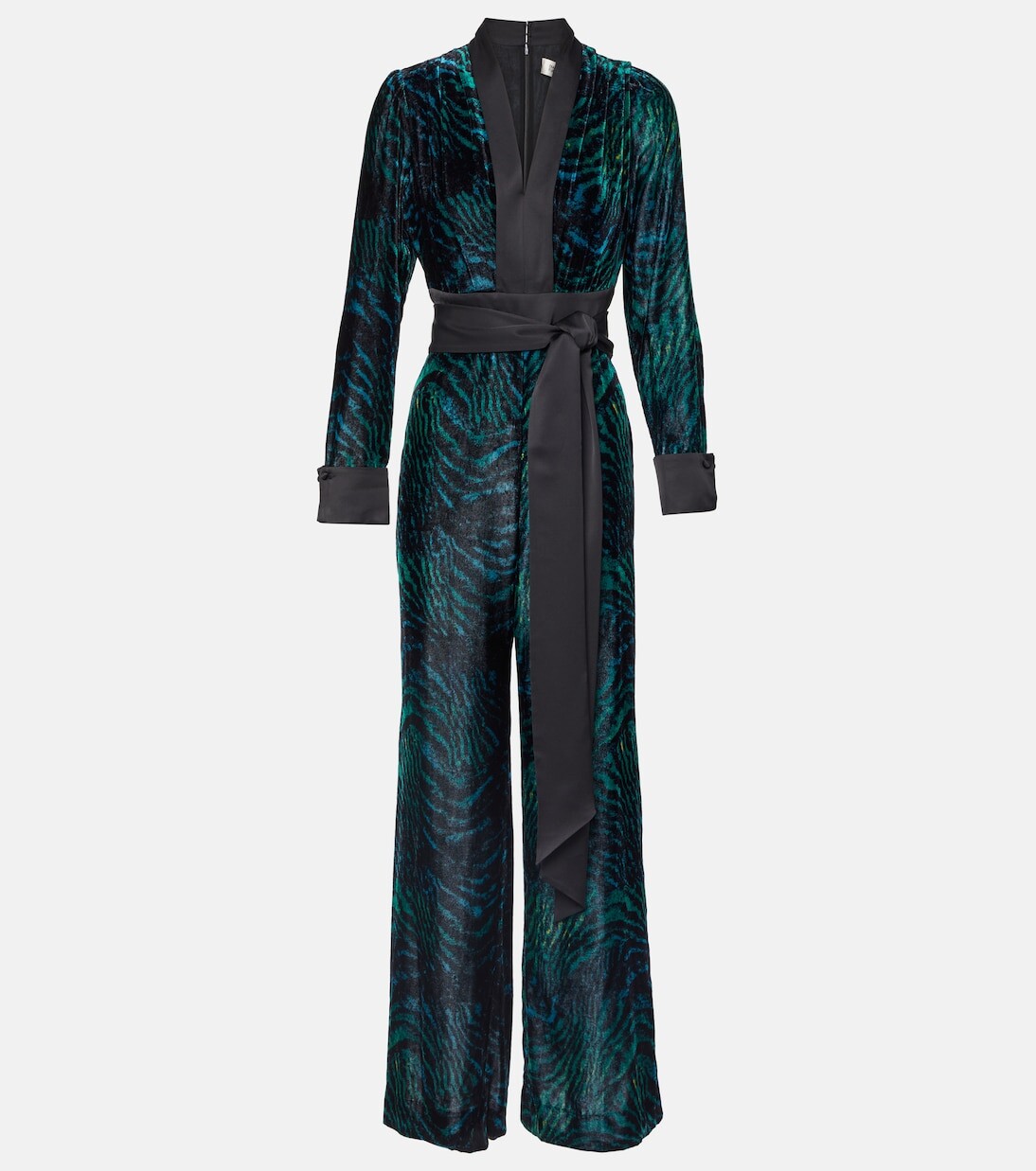 

Бархатный комбинезон vegas с тигровым принтом Diane Von Furstenberg, мультиколор