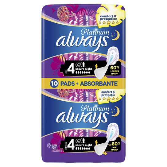 Гигиенические прокладки Always Night Secure DUO Pack, 10 шт., Procter & Gamble