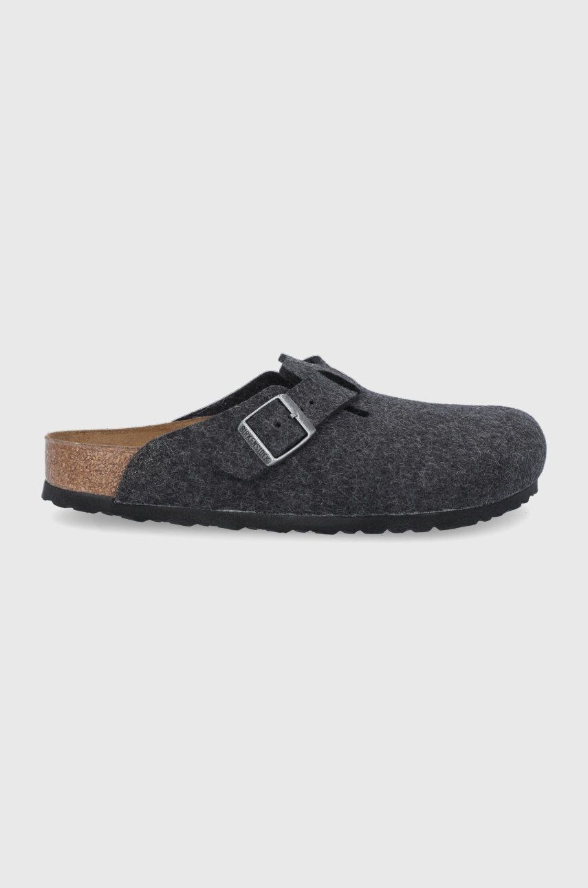 

Шерстяные тапочки Birkenstock Boston, темно-синий