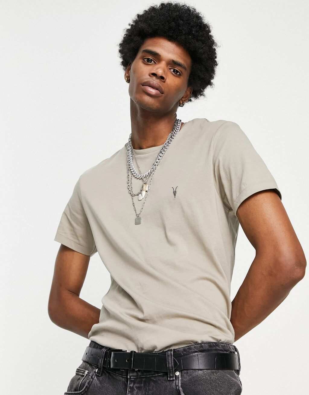 

Серая футболка AllSaints Tonic Crew, Серый