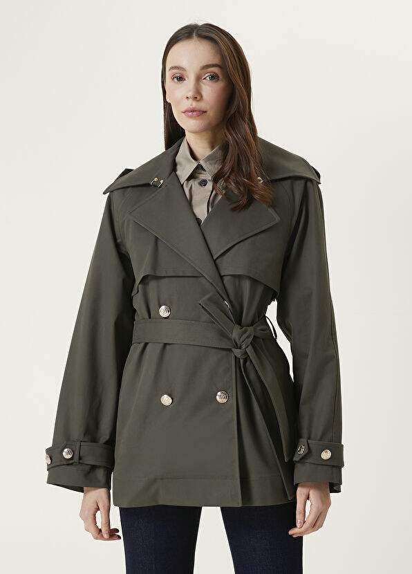 

Короткое двубортное пальто. Beymen Collection, хаки