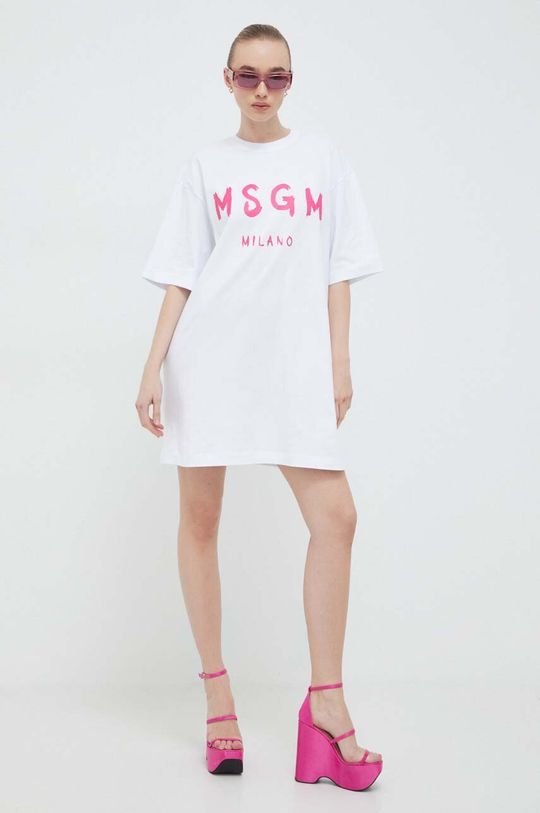 

Хлопковое платье MSGM, белый