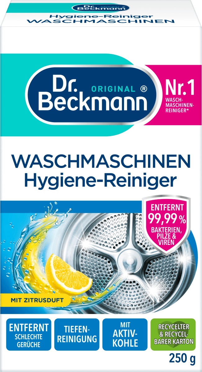 Средство гигиеническое для стиральных машин 250г. Dr. Beckmann универсальное чистящее средство dr beckmann очиститель для посудомоечных машин гигиенический