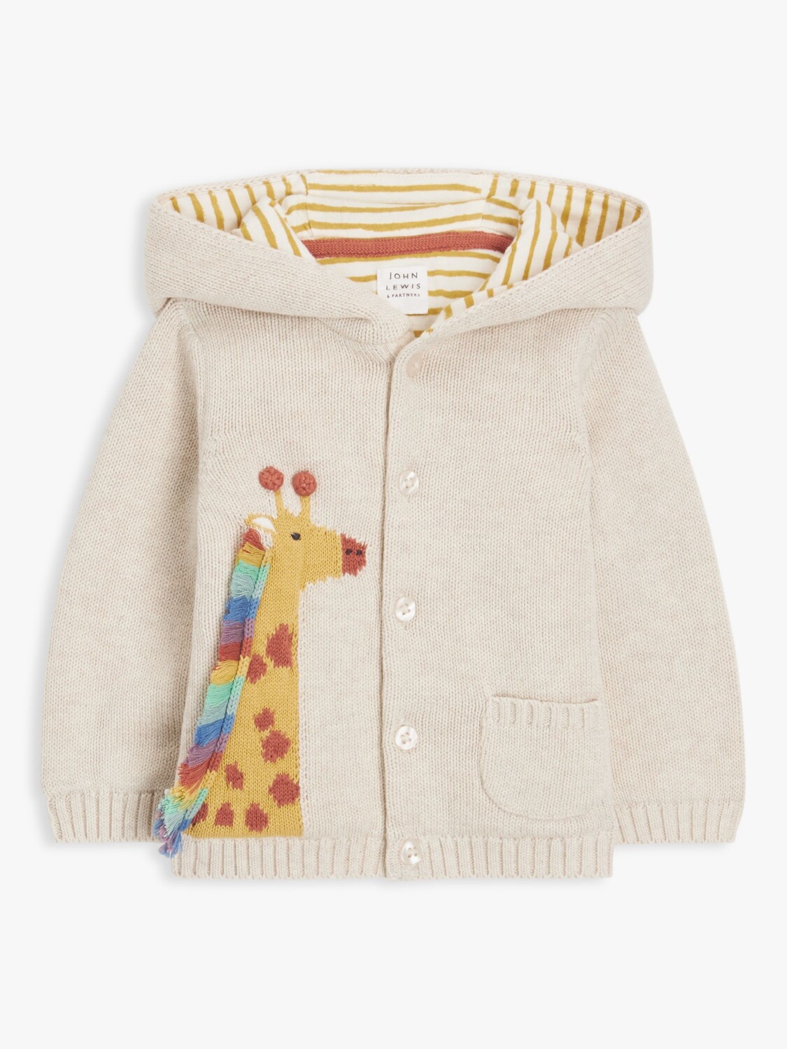 

Кардиган с капюшоном John Lewis baby giraffe овсяный мульти