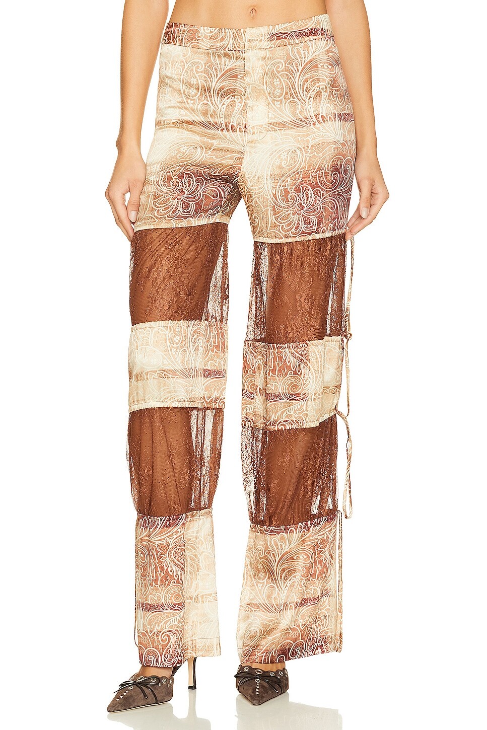

Брюки Kim Shui Lace Insert, цвет Brown Paisley