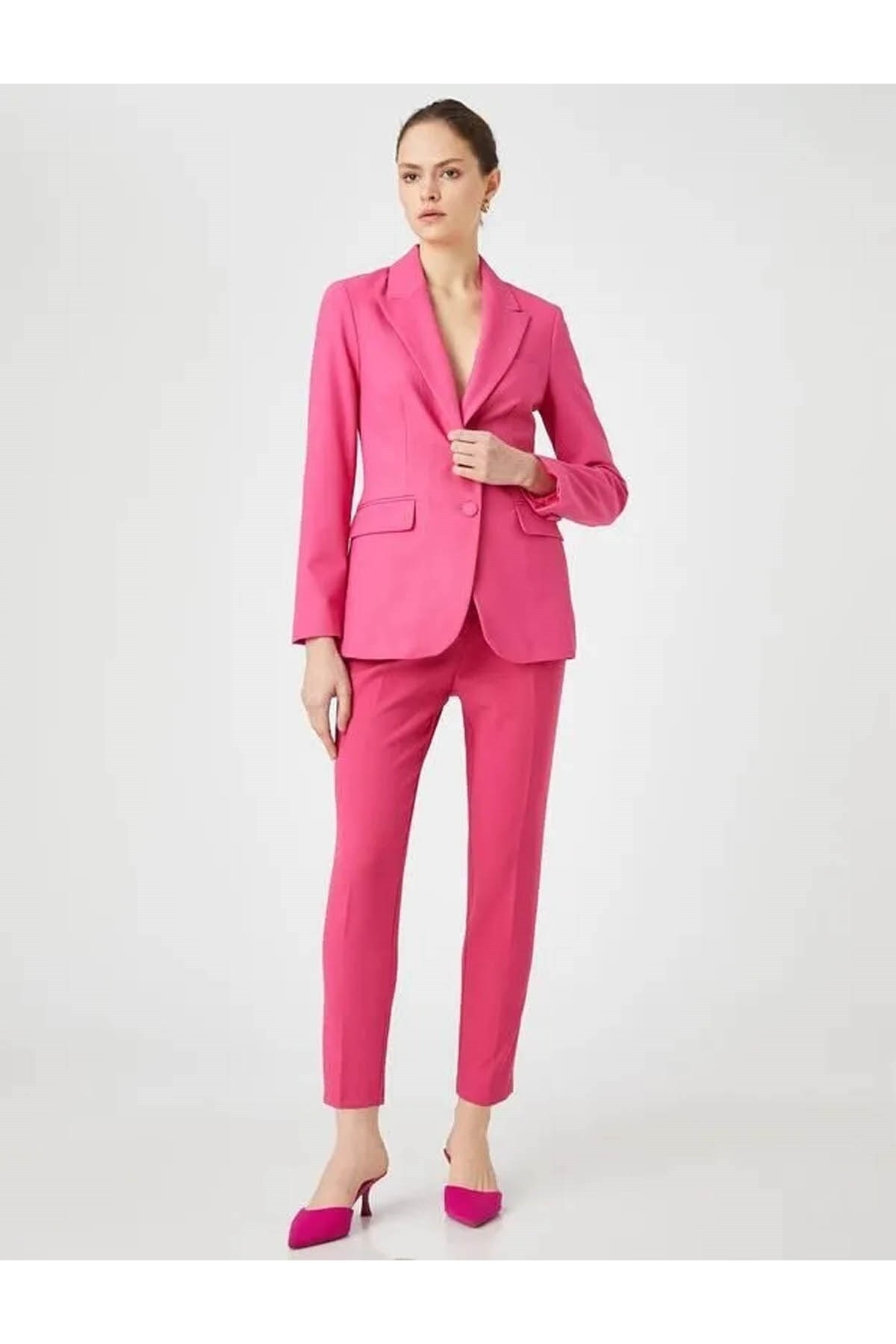 Женские классические брюки розовые Koton, розовый