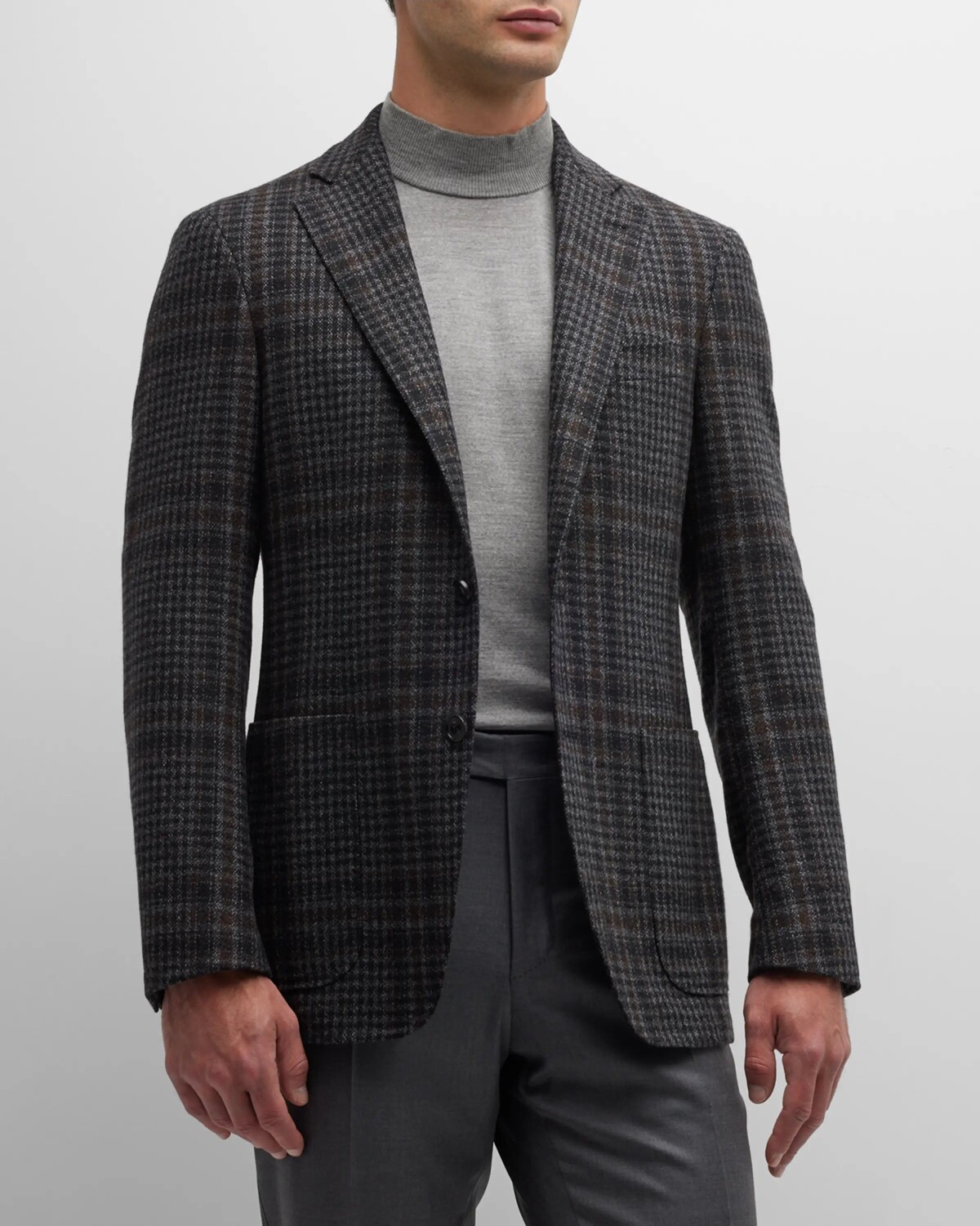 

Мужское спортивное пальто в клетку из кашемира Canali, цвет Grey