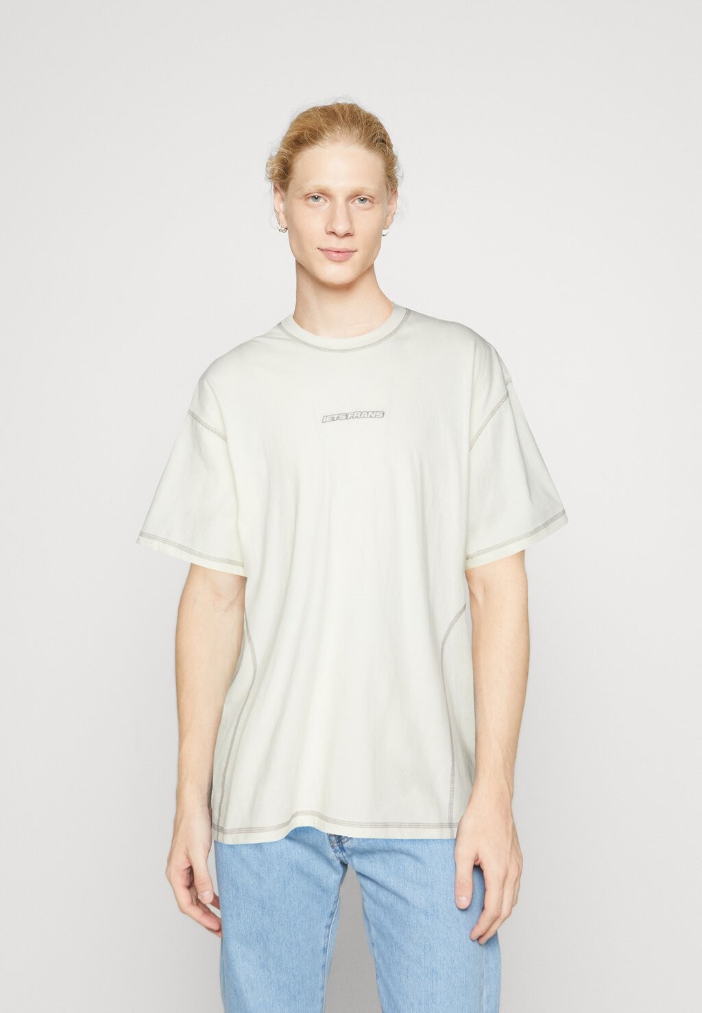 

Футболка с принтом Flatlock Tee Unisex iets frans..., цвет ecru