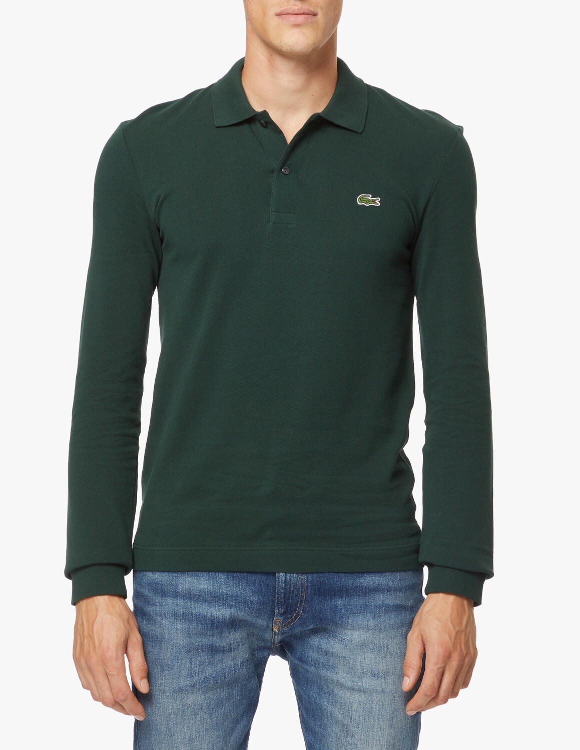 

Рубашка поло узкого кроя с длинными рукавами Lacoste, зеленый