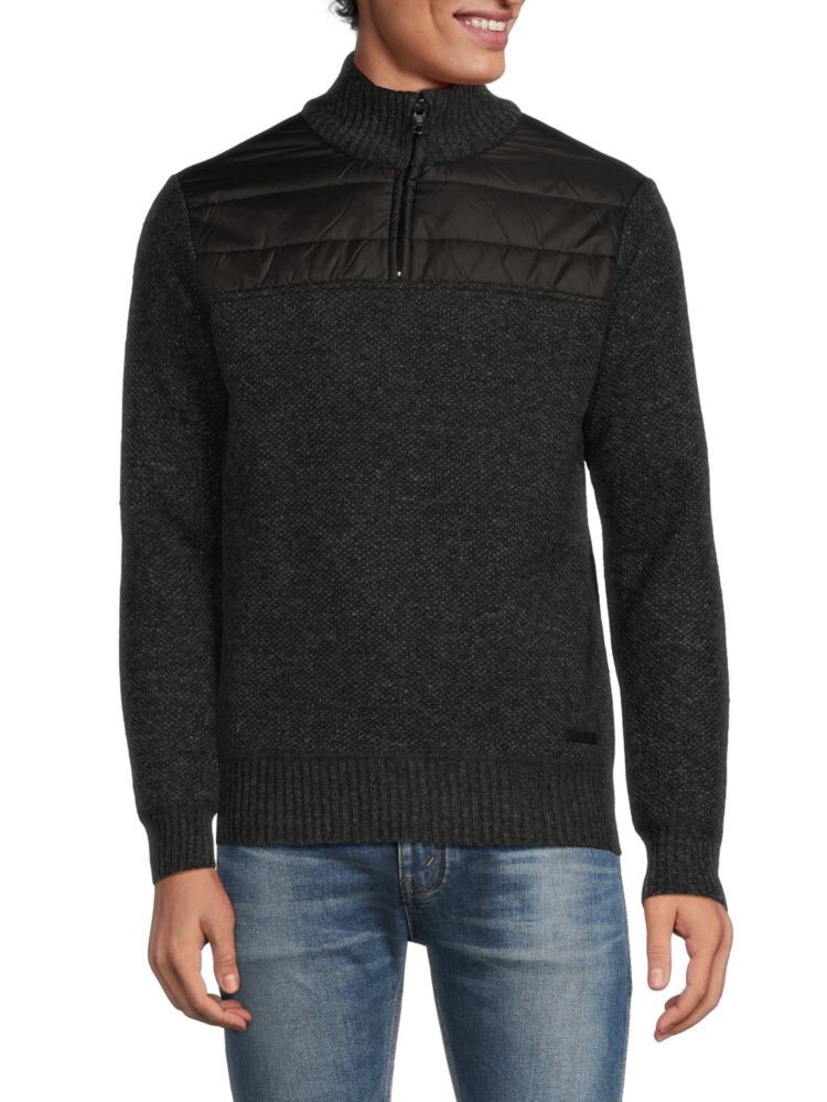 Свитер с молнией длиной в четверть от Walker Mockneck Buffalo David Bitton, черный