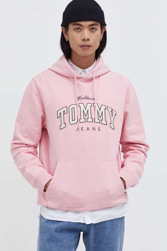 

Хлопковая толстовка Tommy Jeans, розовый