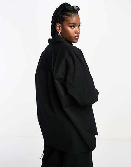 

Черная коордовая рубашка ASOS DESIGN