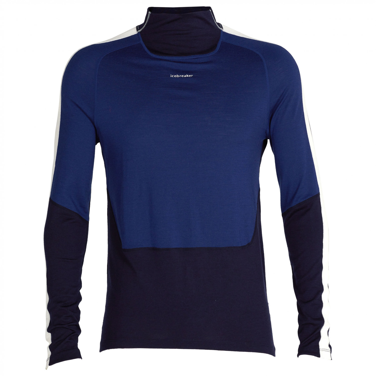 Рубашка из мериноса Icebreaker Women's 200 Sone L/S High Neck, цвет Mid Navy/Royal Navy/Snow/CB