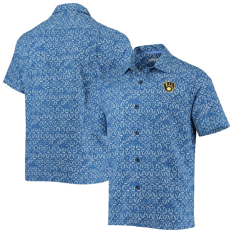 

Рубашка Tommy Bahama Milwaukee Brewers, роял