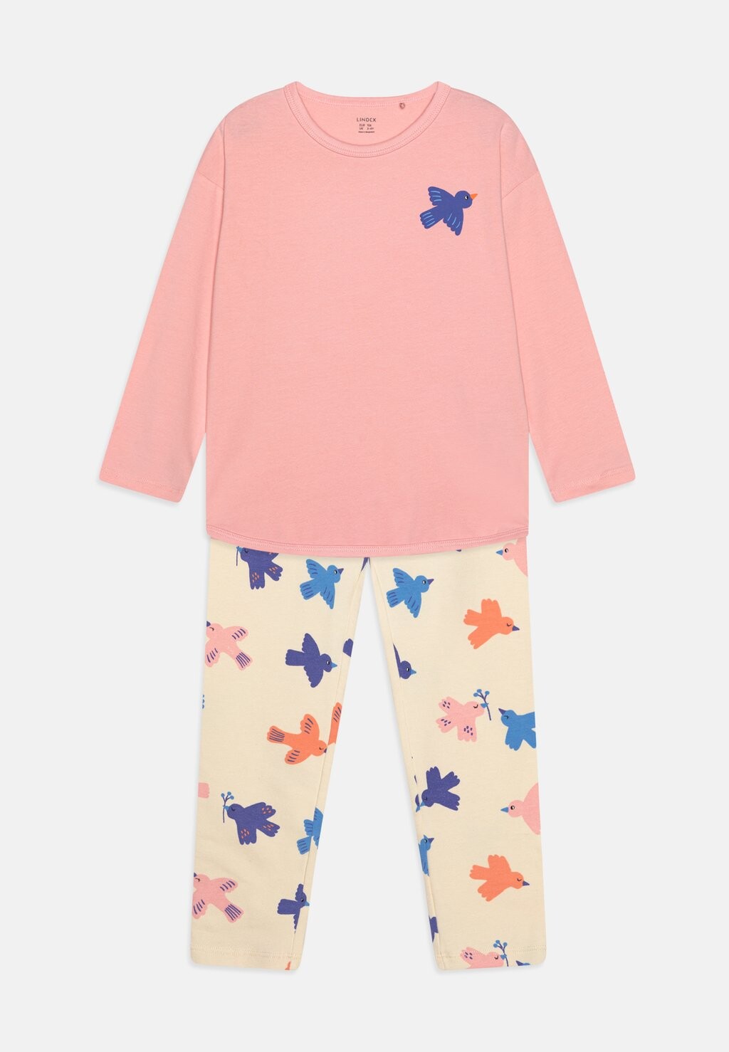 

Футболка с длинным рукавом Birds Set Lindex, цвет light pink