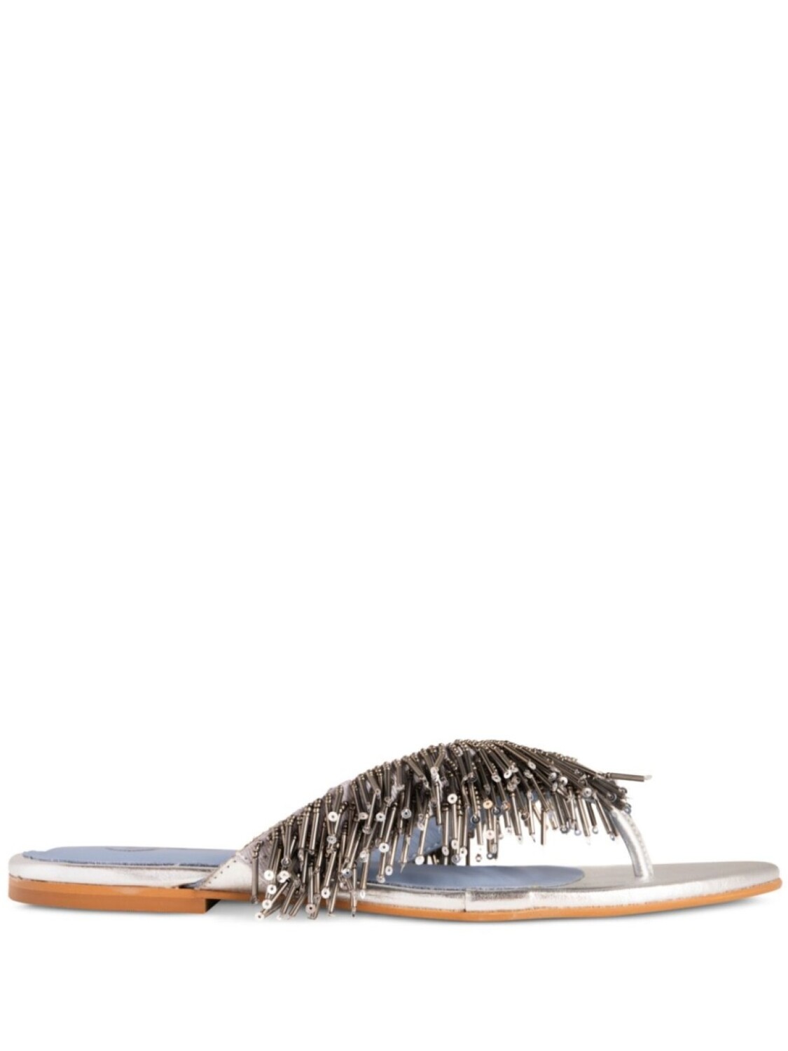 

Шлепанцы с бахромой Blue Bird Shoes, серебряный