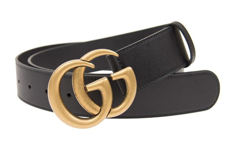 

Ремень с пряжкой GUCCI GG, широкий, 4 см, черный