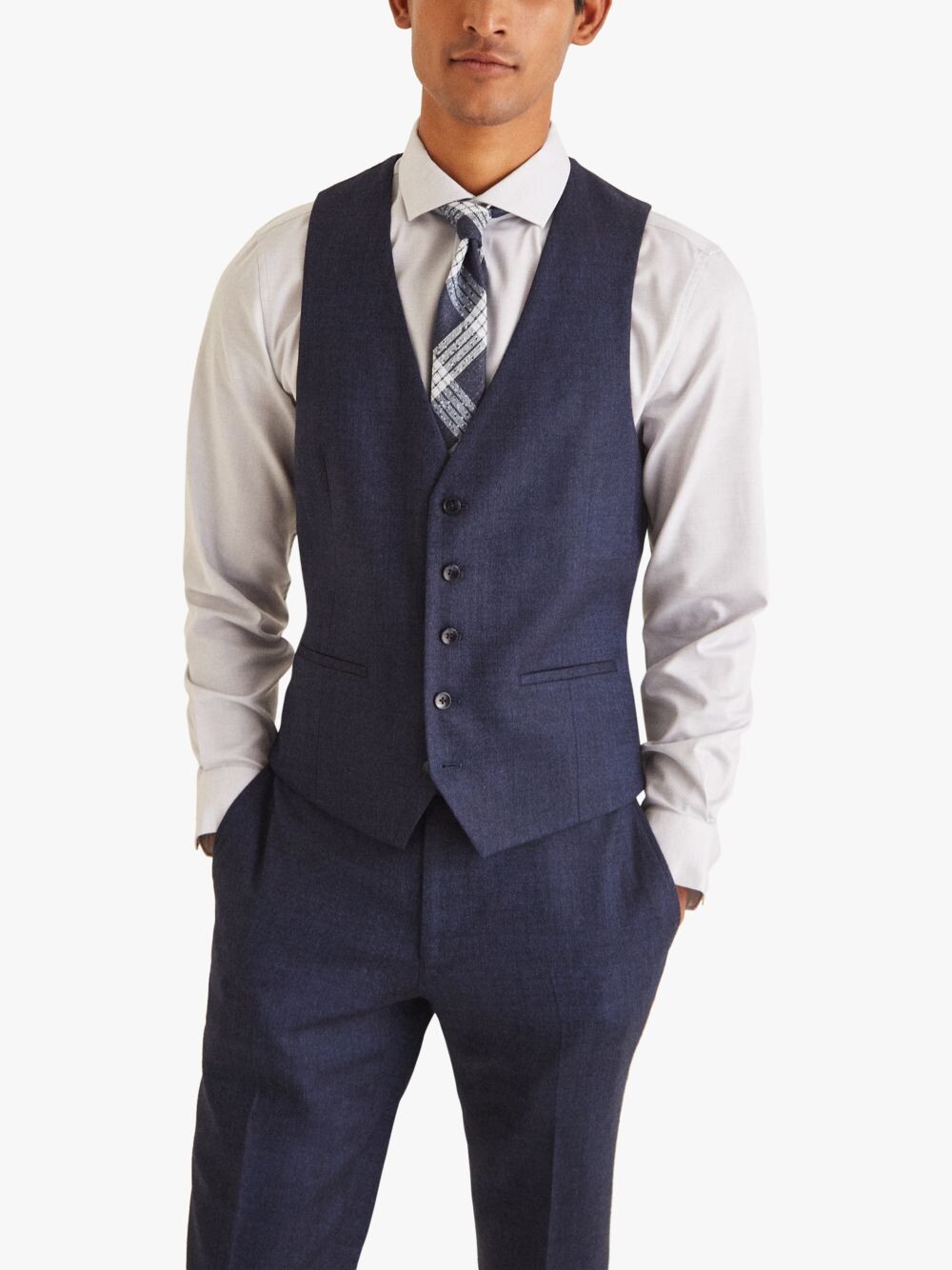 

Жилет Moss Skinny Fit с перекрученной текстурой, синий