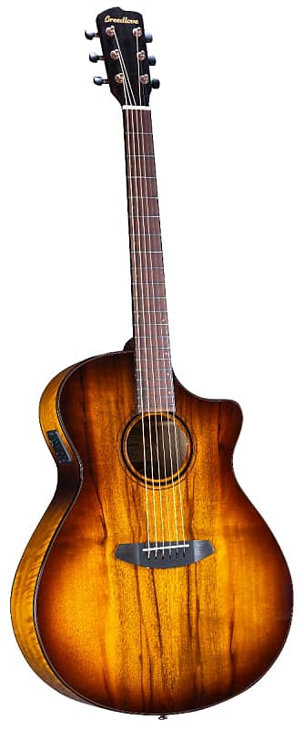 цена Акустическая гитара Breedlove Pursuit Exotic S Concerto Tigers Eye CE Acoustic Electric Guitar. Myrtlewood-Myrtlewood