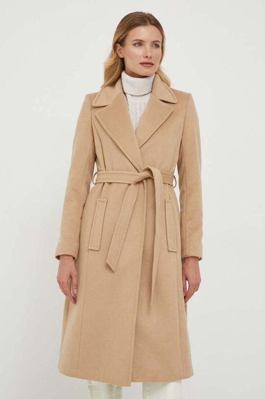 

Шерстяное пальто Lauren Ralph Lauren, бежевый
