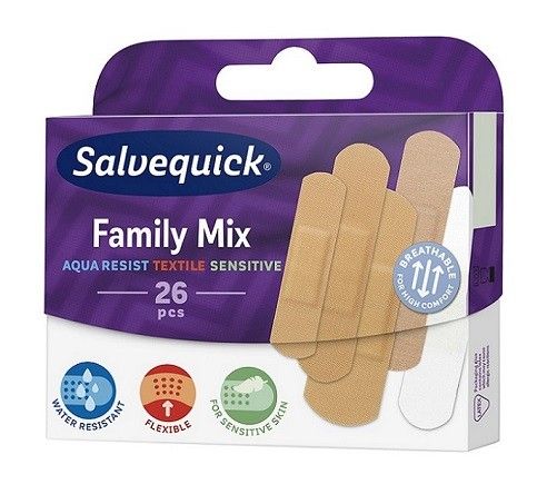 Набор перевязочных пластырей Salvequick Family Mix, 26 шт