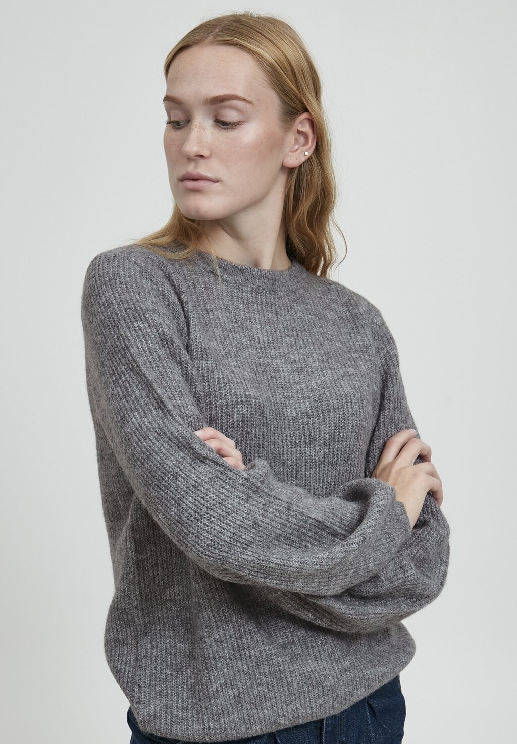 

Свитшот b.young ДЖЕМПЕР BYMONALISE, цвет mid grey melange