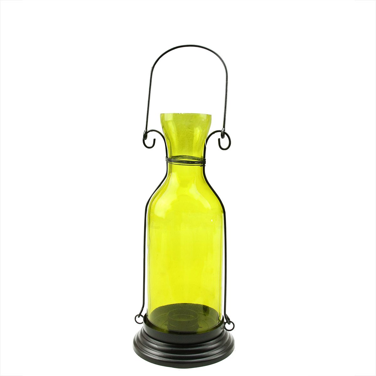 12-дюймовая прозрачная желтая декоративная стеклянная бутылка для чая и свеча-фонарь