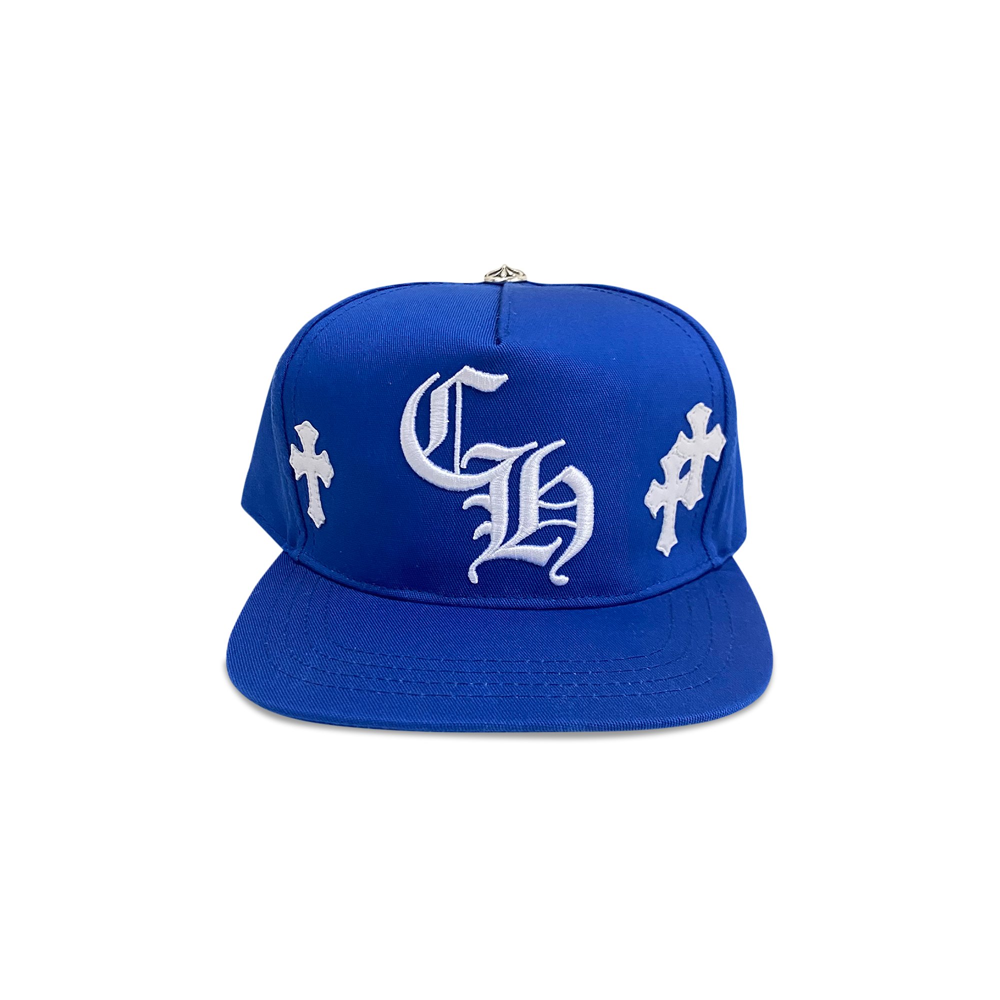 Бейсбольная кепка с нашивкой Chrome Hearts, синяя letter design baseball caps vintage 2017 canada embroidered party hat cotton