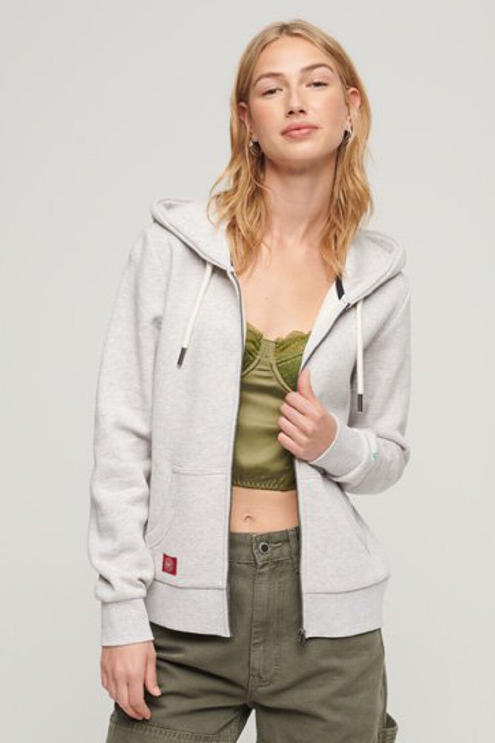 

Худи на молнии Athletic College Superdry, серый