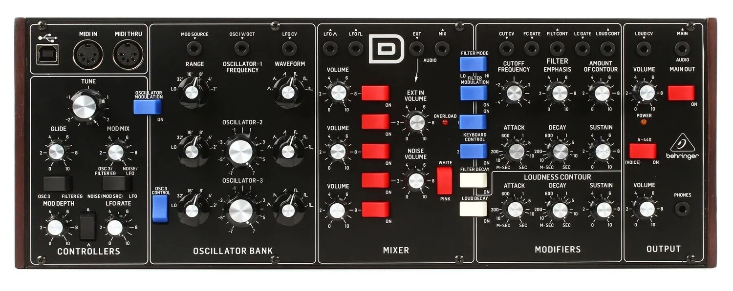 

Аналоговый синтезатор Behringer Model D