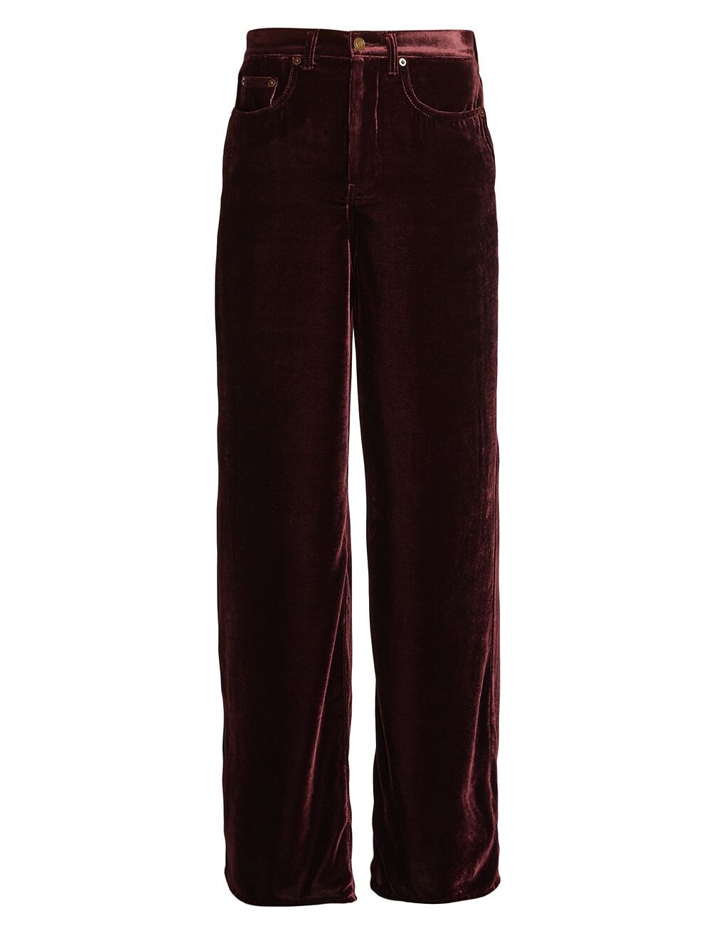 

Бархатные широкие брюки Saint Laurent, бордовый, Красный